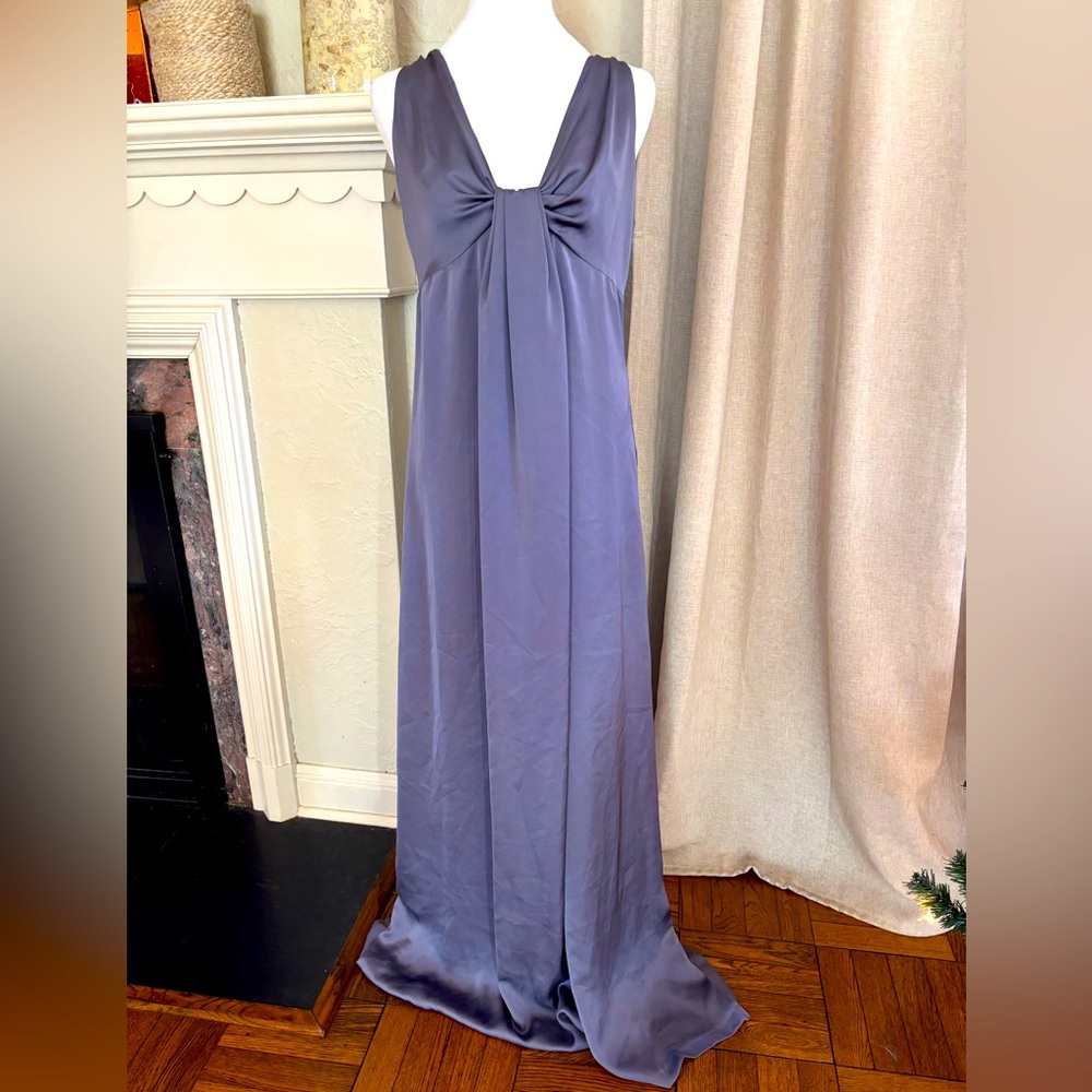 Zara Woman NWT deep gray long satin dress woman’s size small
